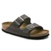 Men'S Birkenstock Travel | Birkenstock Men'S Arizona Soft Footbed In Iron Oiled Leather