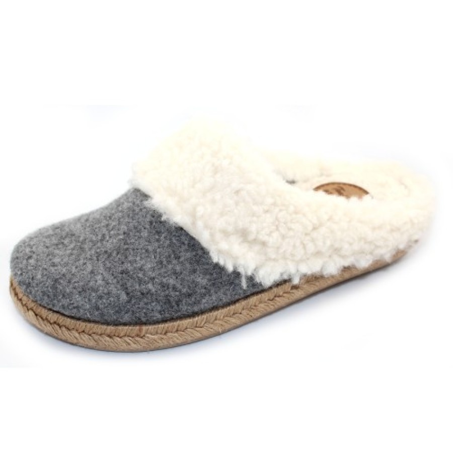 Women'S Toni Pons Wedges | Toni Pons Women'S Miri-Bf In Grey Fabric/Beige Faux Fur