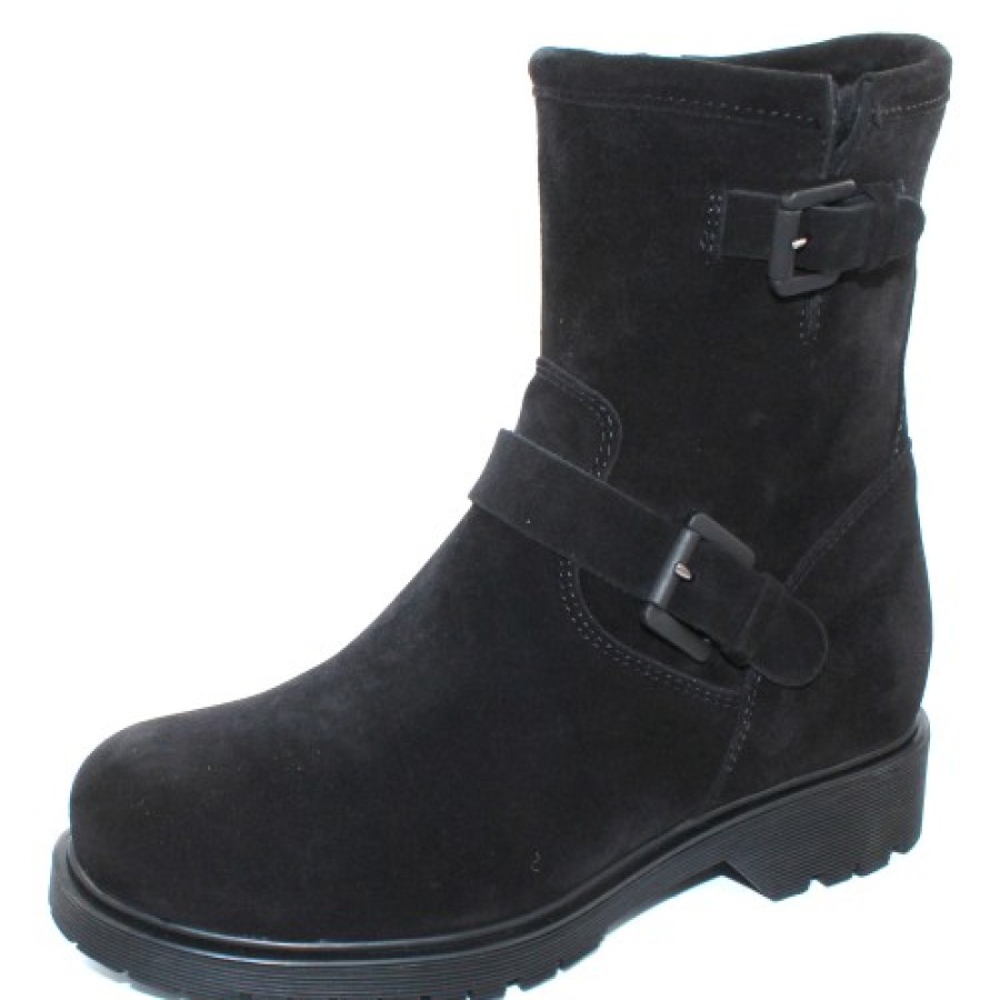 Women'S La Canadienne Zippers | La Canadienne Women'S Hanna In Black Waterproof Suede