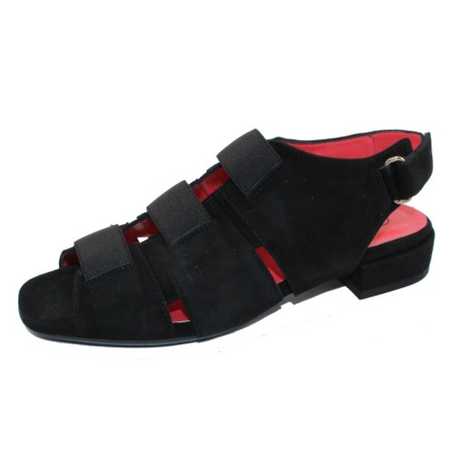 Women'S Pas De Rouge Back Straps | Pas De Rouge Women'S Fleur 2853 In Black Suede