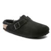 Women'S Birkenstock Women'S New Arrivals | Birkenstock Women'S Boston Shearling In Black Suede/Shearling