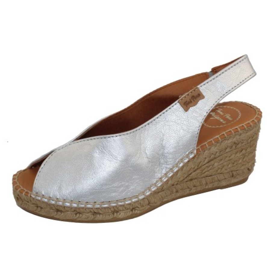 Women'S Toni Pons Wedges | Toni Pons Women'S Laila-P In Plata Silver Leather