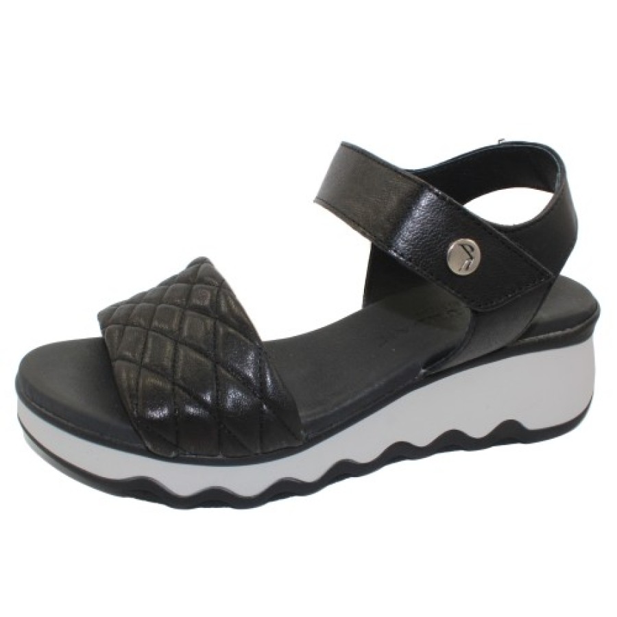 Women'S Paula Urban Wedges | Paula Urban Women'S 5-364 In Black Quilted/Smooth Leather