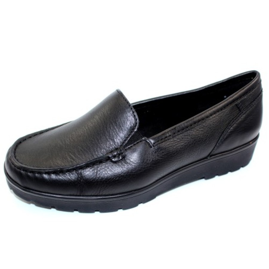 Women'S Ara Loafers | Ara Women'S Dewitt In Black Gaucho Leather