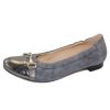 Women'S Lalisa Ballet | Lalisa Women'S Chloe 195203 In Grey Suede/Patent Leather/Calfskin Leather