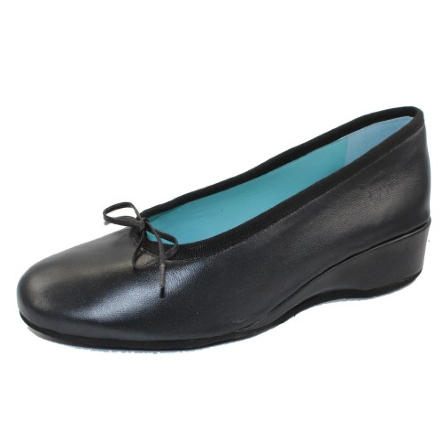 Women'S Thierry Rabotin Slip Ons | Thierry Rabotin Women'S Zoozie In Black Nappa/Taffeta Leather