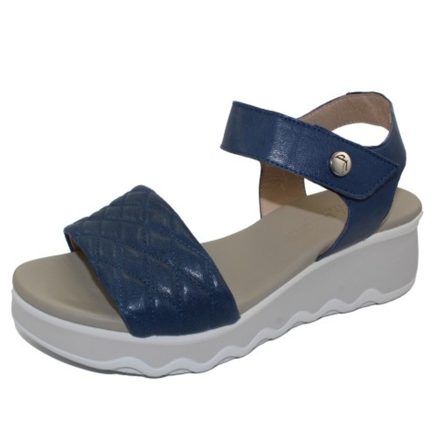 Women'S Paula Urban Athletic | Paula Urban Women'S 5-364 In Blue Quilted/Smooth Leather