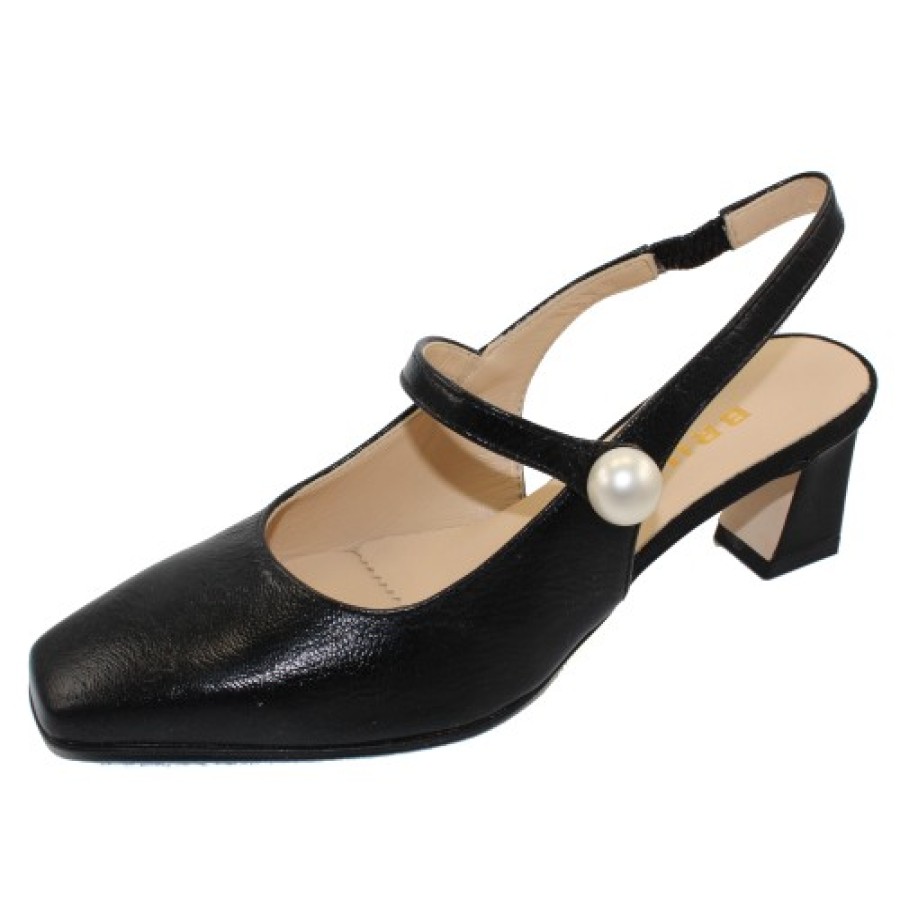 Women'S Brunate Heels | Brunate Women'S Leonora In Black Crinkle Leather