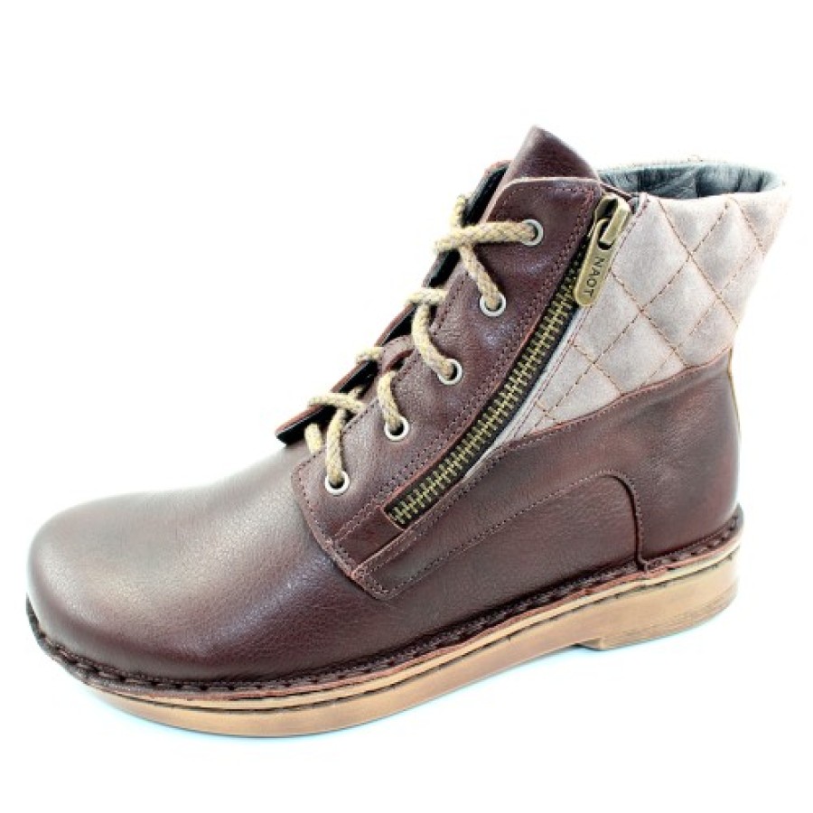 Women'S Naot Boots & Booties | Naot Women'S Castera In Soft Brown Leather/Taupe Grey Suede