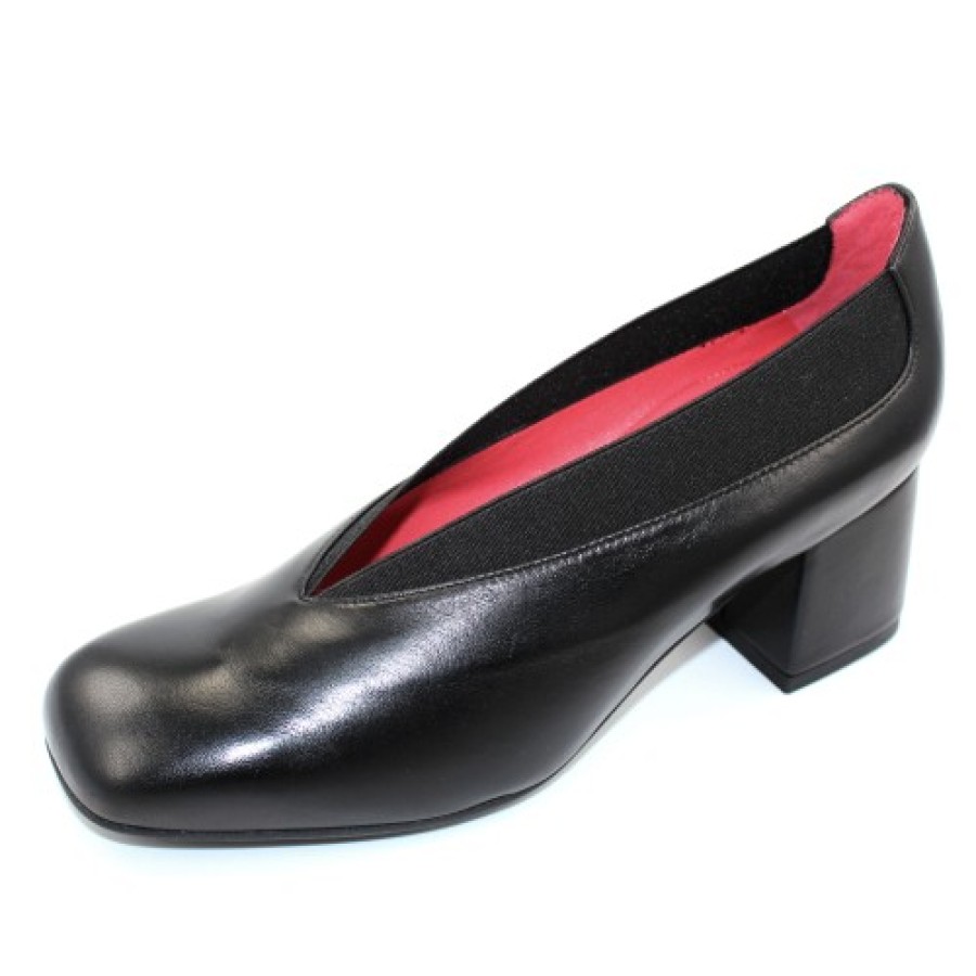 Women'S Pas De Rouge Heels | Pas De Rouge Women'S Josee 4333 In Black Nappa Leather/Elastic