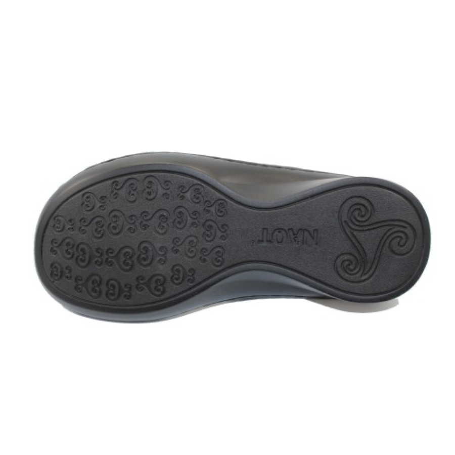 Women'S Naot Slides | Naot Women'S Triton In Shiny Black Leather