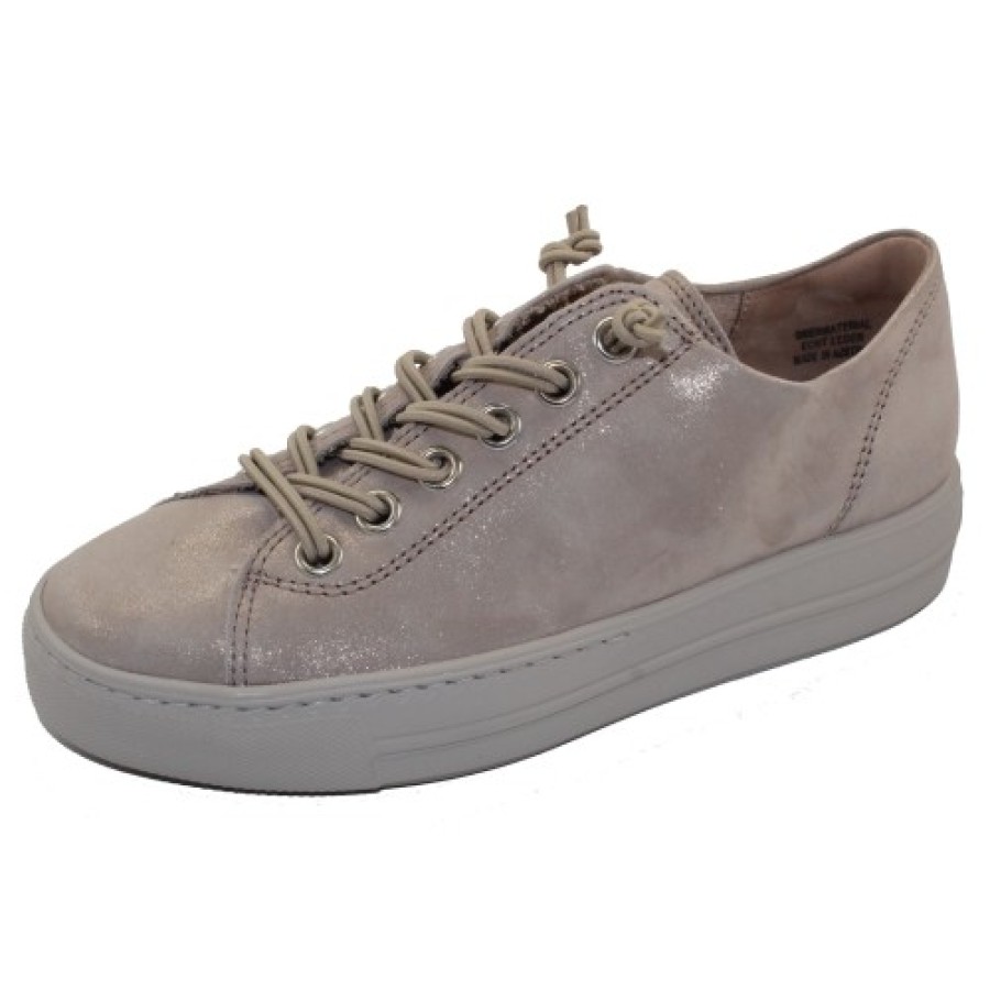 Women'S Paul Green Lace Up | Paul Green Women'S Hadley Sneaker In Cachemire Metallic Suede