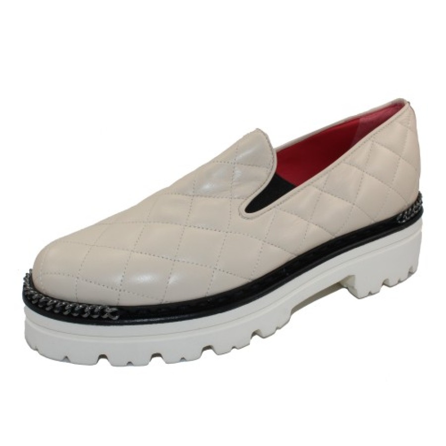 Women'S Pas De Rouge Loafers | Pas De Rouge Women'S Velar 3744 In Milk Nappa Leather