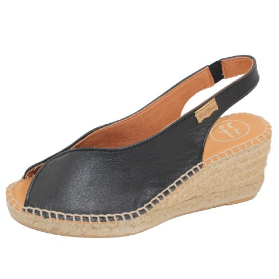 Women'S Toni Pons Wedges | Toni Pons Women'S Laila-P In Black Leather