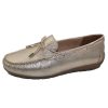 Women'S Ara Slip Ons | Ara Women'S Amarillo In Platinum Metallic Leather