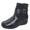 Women'S Mephisto Zippers | Mephisto Women'S Avril In Black Silk Leather 7000