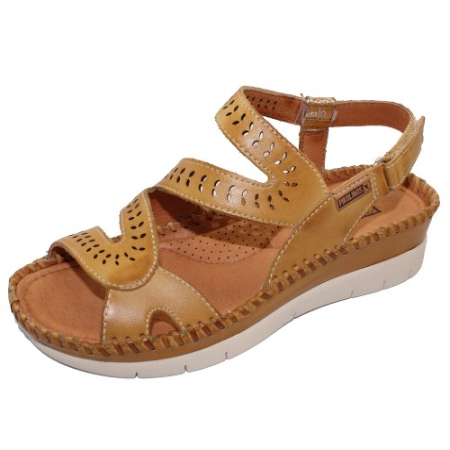 Women'S Pikolinos Wedges | Pikolinos Women'S Altea W7N-0630 In Honey Calfskin Leather