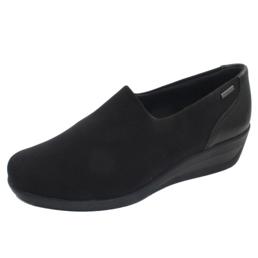 Women'S Ara Wedges | Ara Women'S Zahara In Black Hydro Fabric/Leather