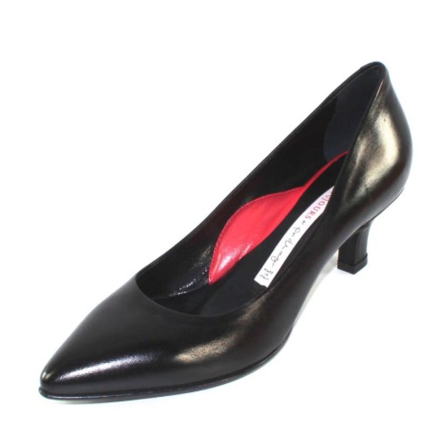 Women'S Pas De Rouge Pumps | Pas De Rouge Women'S Janet R225 In Black Cordoba Leather