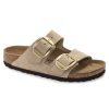 Women'S Birkenstock Footbed | Birkenstock Women'S Arizona Big Buckle In Sandcastle Nubuck