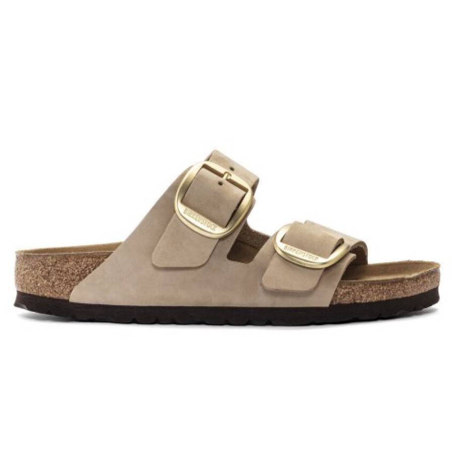 Women'S Birkenstock Footbed | Birkenstock Women'S Arizona Big Buckle In Sandcastle Nubuck