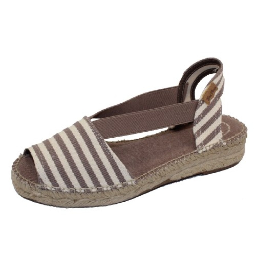 Women'S Toni Pons Platforms | Toni Pons Women'S Estel-Dd In Taupe Striped Canvas