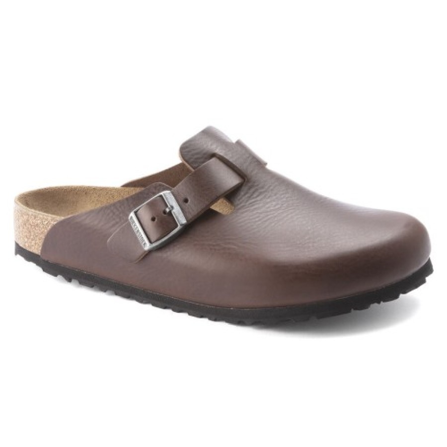 Men'S Birkenstock Walking | Birkenstock Men'S Boston Grip In Vintage Wood Roast Leather