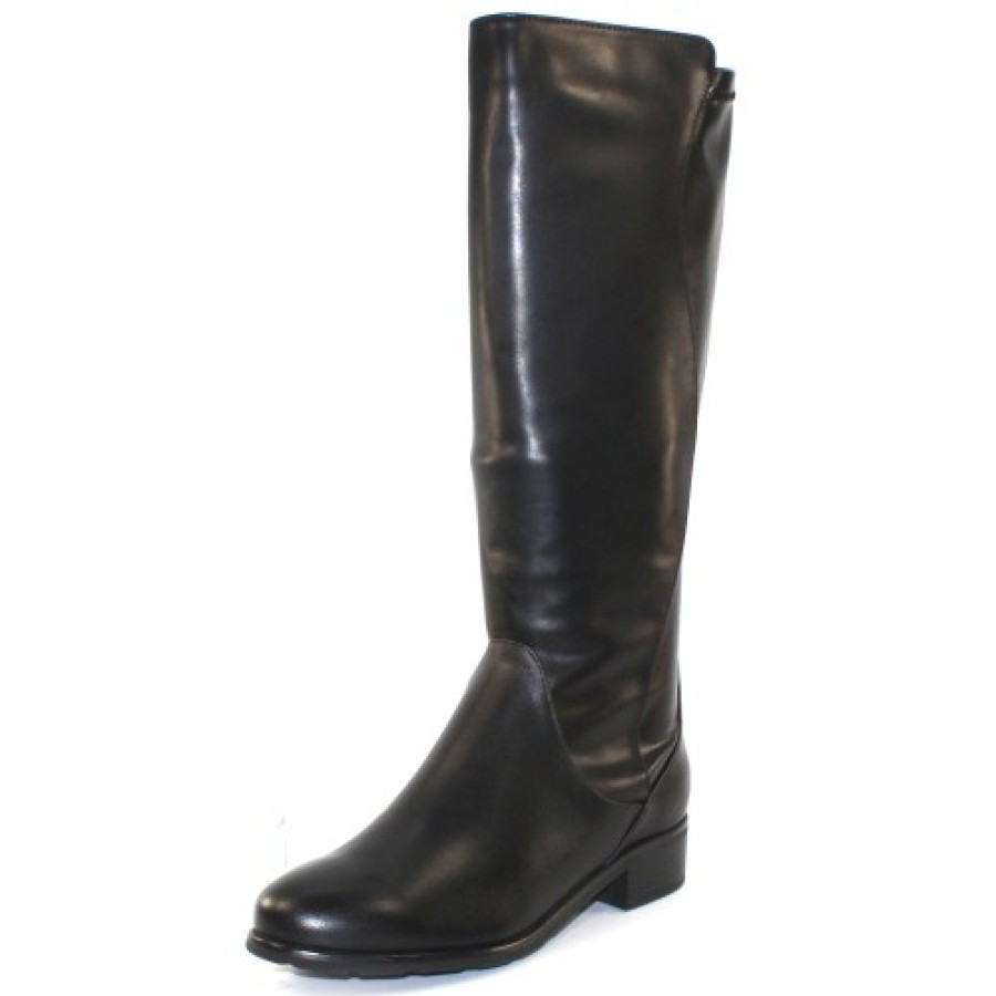 Women'S Valdini Boots & Booties | Valdini Women'S Buria Wp In Black Calfskin Leather/Stretch Leather