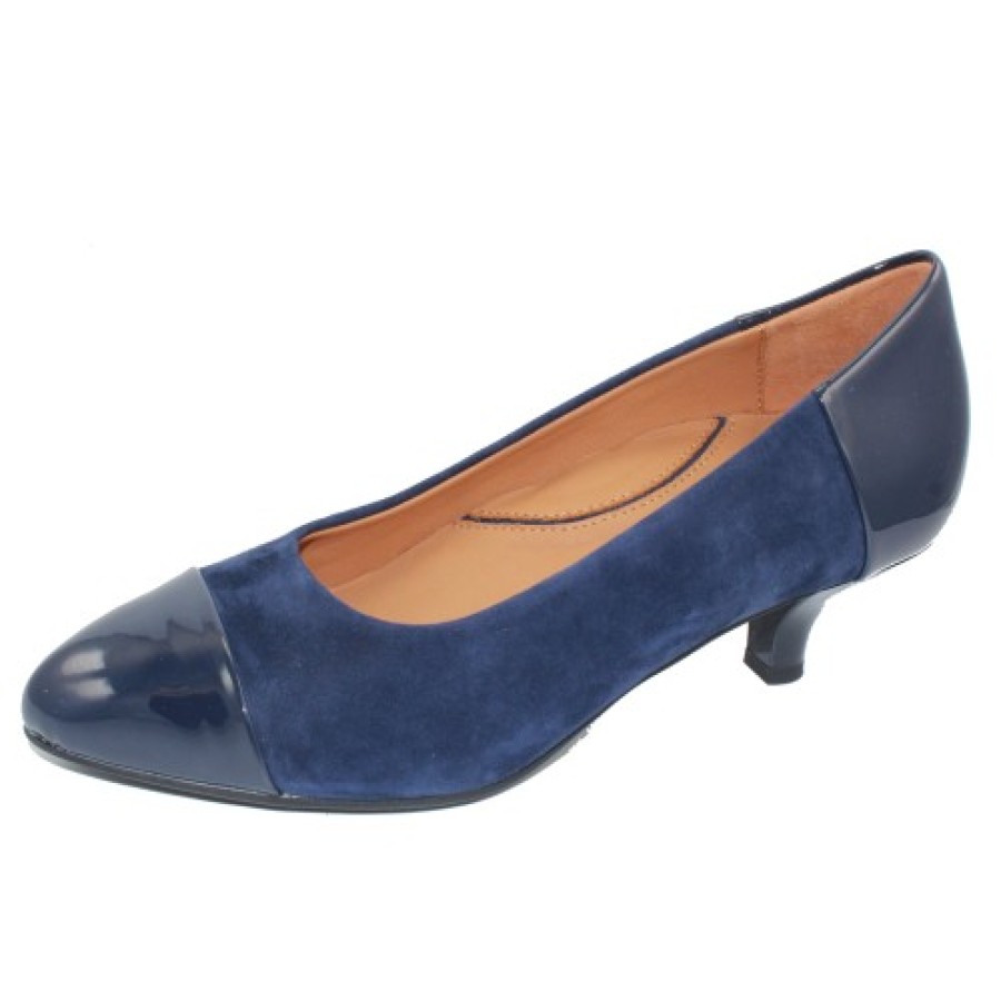 Women'S Lamour Des Pieds Pumps | Lamour Des Pieds Women'S Kishita In Navy Suede/Patent Leather