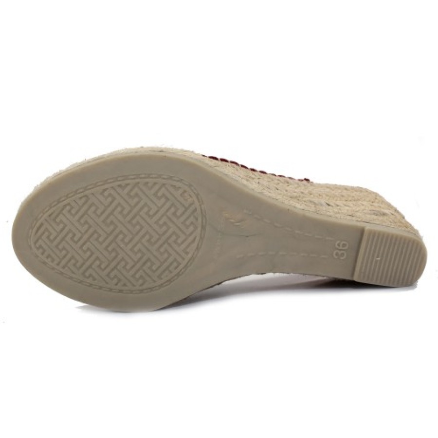 Women'S Toni Pons Wedges | Toni Pons Women'S Teia In Burgundy Multi Canvas/Suede