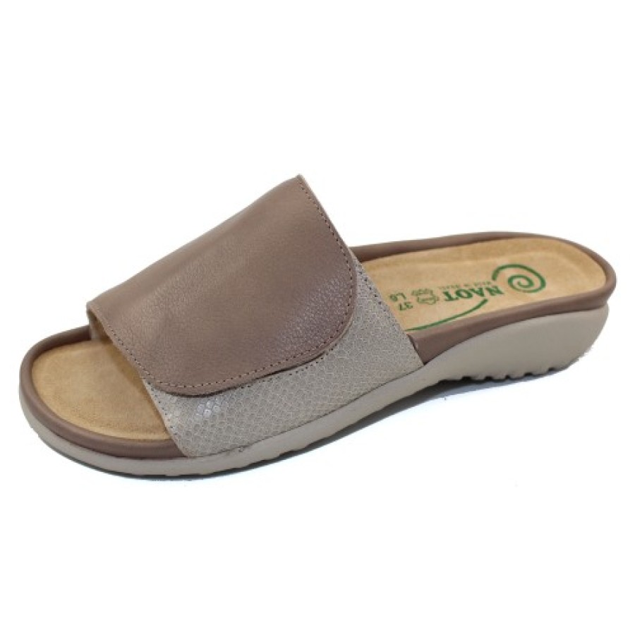 Women'S Naot Wedges | Naot Women'S Ipo In Soft Stone/Beige Lizard Leather