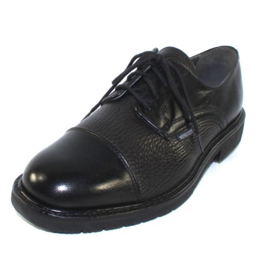 Men'S Mephisto Oxfords | Mephisto Men'S Melchior In Black Smooth/Grain Leather 9000/400N