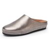 Women'S Yes Brand Shoes Wedges | Yes Brand Shoes Women'S Brooke In Pewter Metallic Plonge Leather/Kid Suede