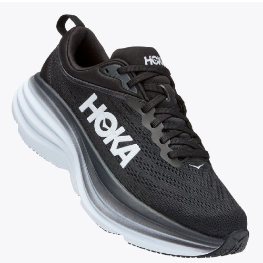 Men'S Hoka One One Travel | Hoka One One Men'S Bondi 8 In Black/White