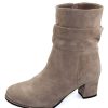 Women'S Lamour Des Pieds Mid Calf Boots | Lamour Des Pieds Women'S Pivar In Taupe Kid Suede