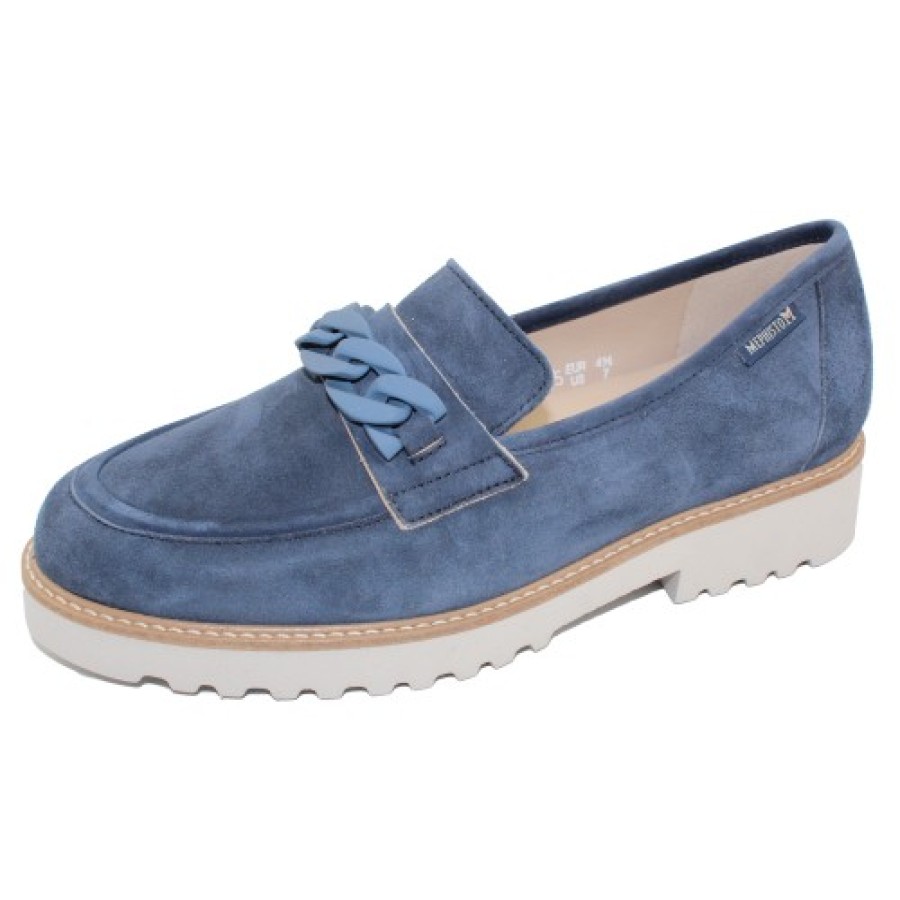 Women'S Mephisto Platforms | Mephisto Women'S Salka In Jeans Blue Velcalf Premium 12295