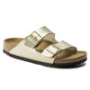 Women'S Birkenstock Slides | Birkenstock Women'S Arizona In Gold Birki-Flor