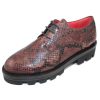 Women'S Pas De Rouge Oxfords | Pas De Rouge Women'S Lotty 2560 In Amarone Brown Snake Printed Leather