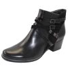 Women'S Regarde Le Ciel Zippers | Regarde Le Ciel Women'S Isabel-120 In Black Leather/Suede