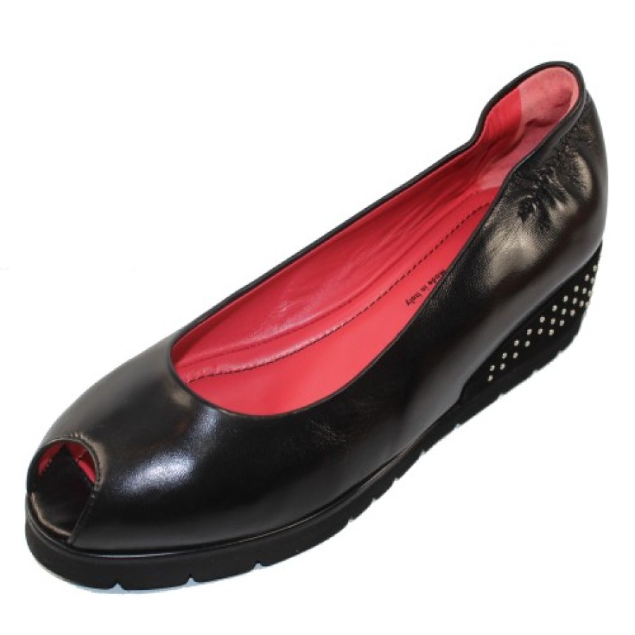 Women'S Pas De Rouge Pumps | Pas De Rouge Women'S Silvia 2363 In Black Nappa Leather/Suede