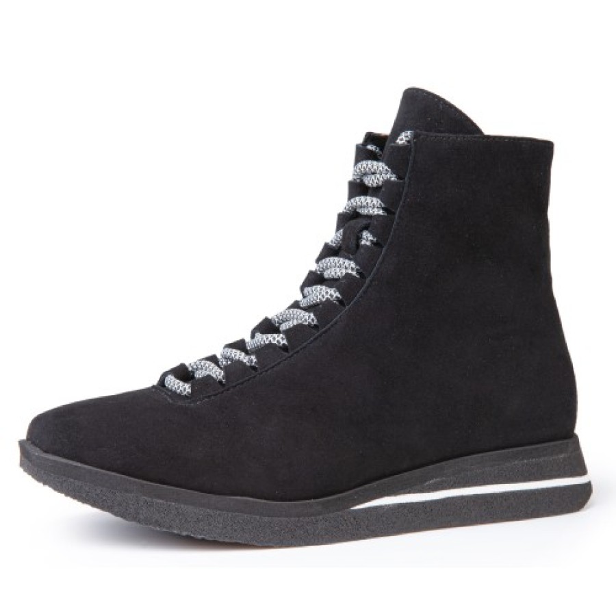 Women'S Yes Brand Shoes Zippers | Yes Brand Shoes Women'S Brenda In Black Water Resistant Suede