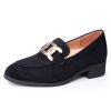 Women'S Yes Brand Shoes Loafers | Yes Brand Shoes Women'S Dakota In Black Kid Suede