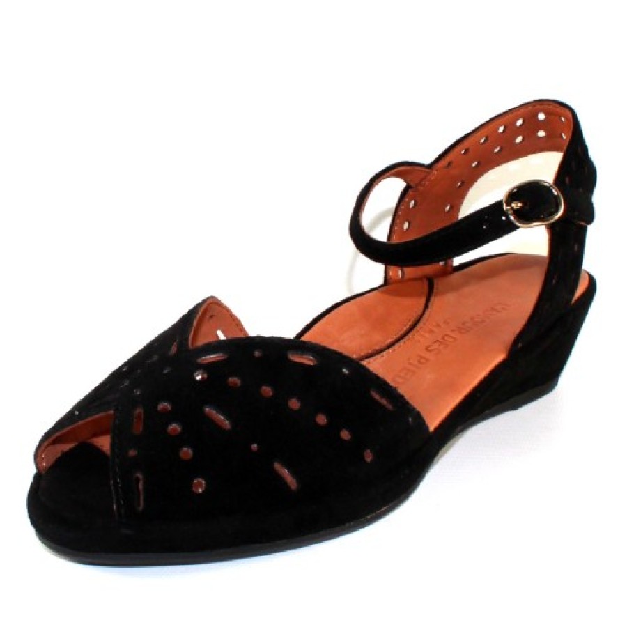 Women'S Lamour Des Pieds Wedges | Lamour Des Pieds Women'S Brenn In Black Suede