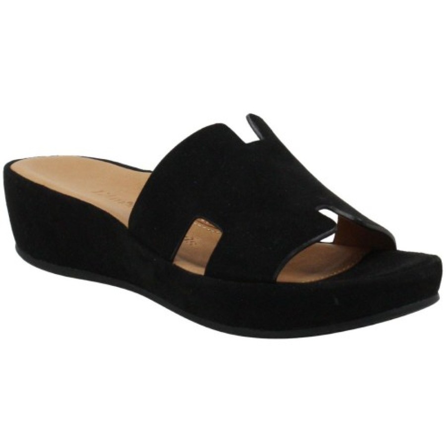 Women'S Lamour Des Pieds Wedges | Lamour Des Pieds Women'S Catiana In Black Kid Suede