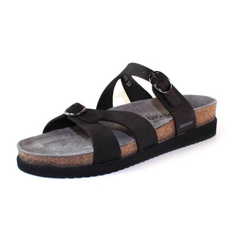 Women'S Mephisto Footbed | Mephisto Women'S Hannel In Black Nubuck 6000