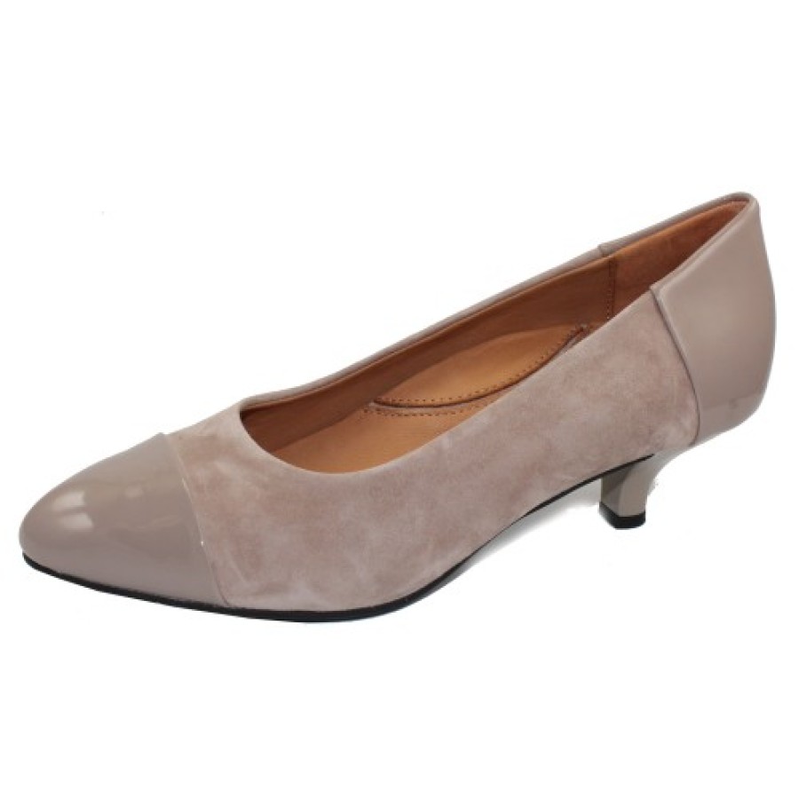 Women'S Lamour Des Pieds Heels | Lamour Des Pieds Women'S Kishita In Taupe Suede/Patent Leather