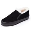 Women'S Yes Brand Shoes Slip Ons | Yes Brand Shoes Women'S Cynthia In Black Water Resistant Suede/White Fur