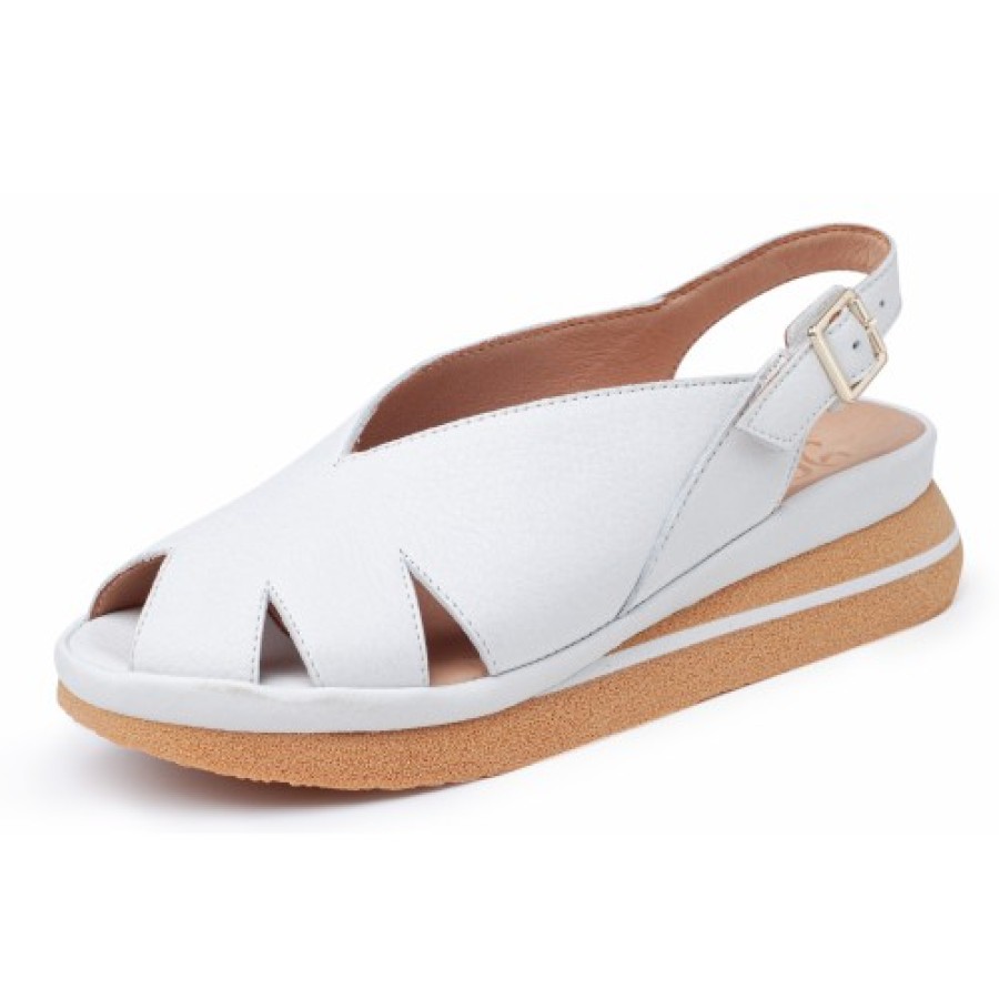 Women'S Yes Brand Shoes Platforms | Yes Brand Shoes Women'S April In White Plonge Leather