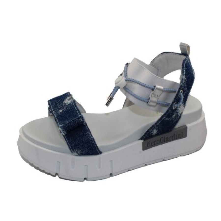 Women'S Nero Giardini Platforms | Nero Giardini Women'S E307845D In Jeans Fabric