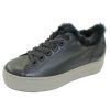 Women'S Paul Green Platforms | Paul Green Women'S Bixby Fluff In Black Calfskin Leather